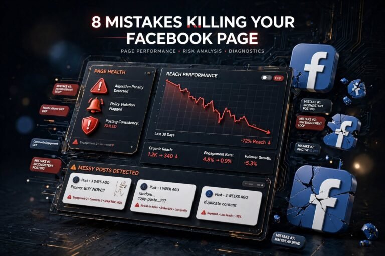 8 mistakes killing Facebook page reach and performance dashboard 2026