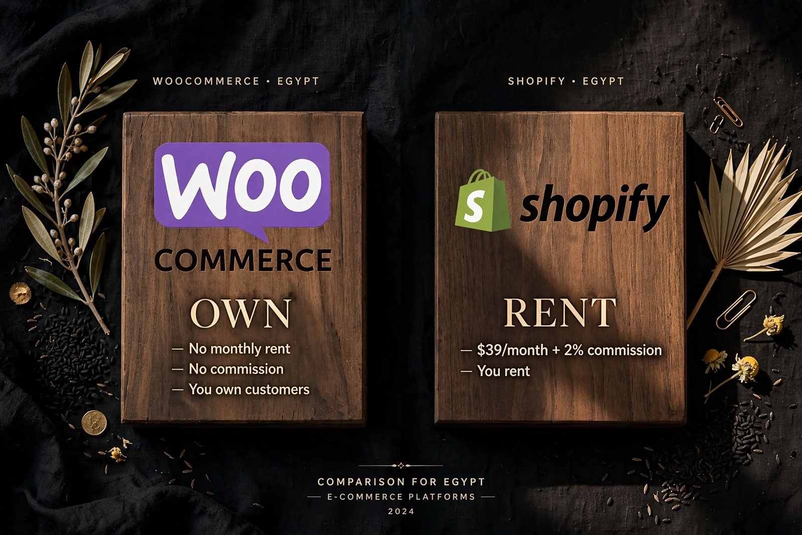 WooCommerce vs Shopify Egypt 2026 Cost Comparison - Own vs Rent